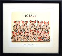 PRODÁNO.  Pig band - Jiří Slíva - grafika 